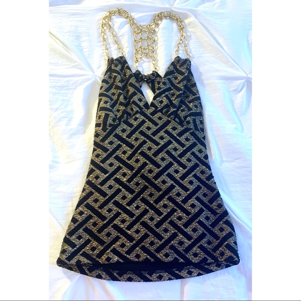 Black & Gold Fitted Top